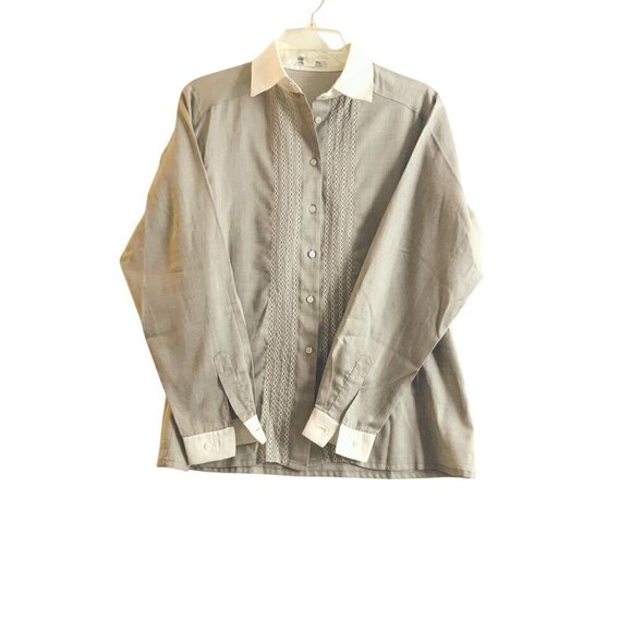 Jaeger vintage womens shirt Tan med 38 ‘ chest 25 ‘long laundered - Picture 1 of 6